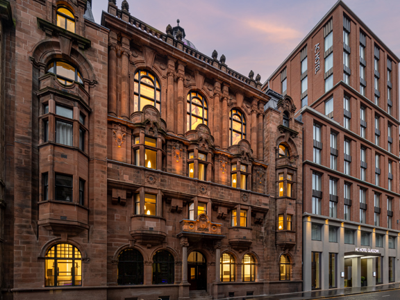 Red sandstone heritage property.