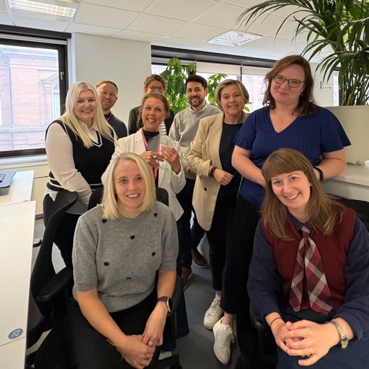Glasgow Convention Bureau team members celebrating M&IT Awards win.
