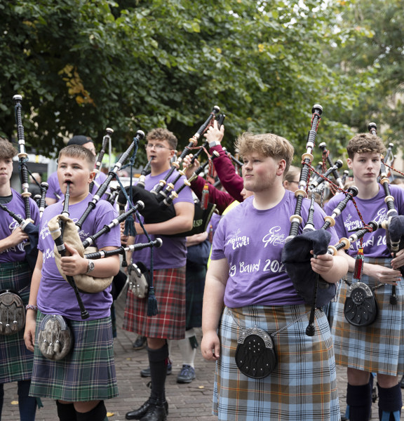 Group of young pipers