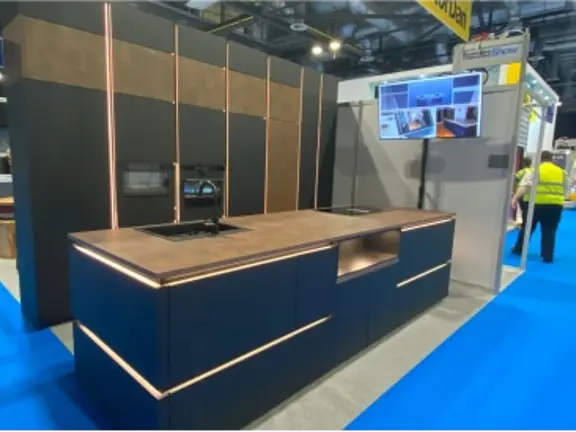 Stand set up in a exhibition hall