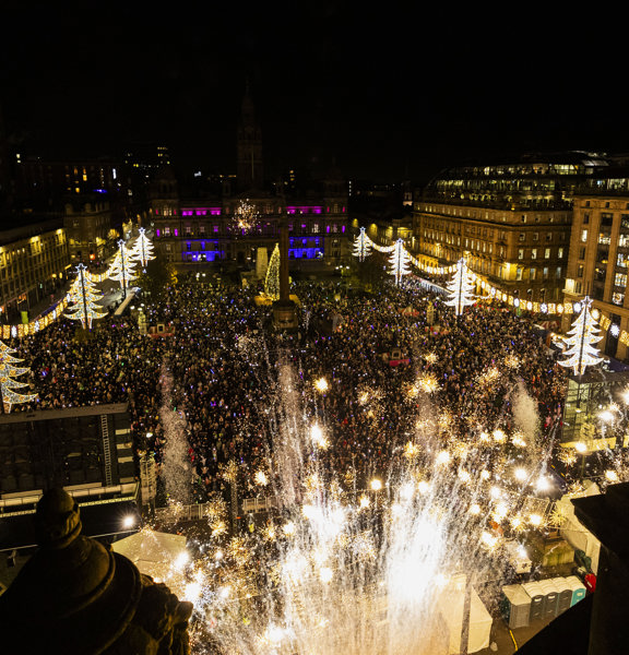 View of George Square when the Christmas Lights were turned on
