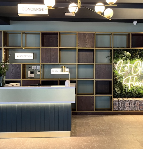 Concierge desk in the hotel lobby