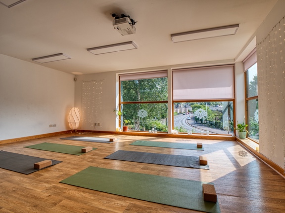 Yoga studio with mats 