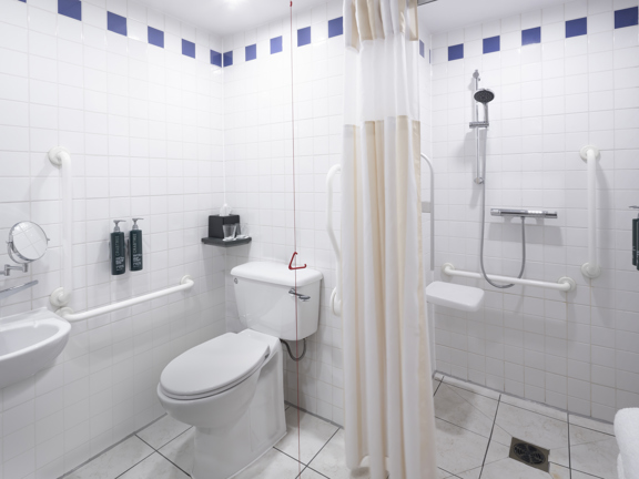 Accessible hotel bathroom