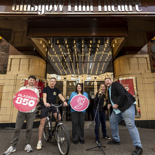 Paul Gallagher Head of Programme at Glasgow Film, Martin Heaney, Founder of Gallus Pedals, Cllr Susan Aitken, Comedian Viv Gee & Comedian Scott Agnew