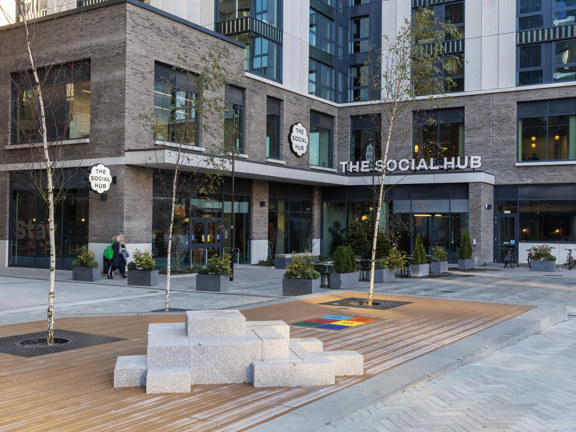 Exterior of a hotel called Social Hub