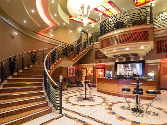 Venue entrance with sweeping staircase 