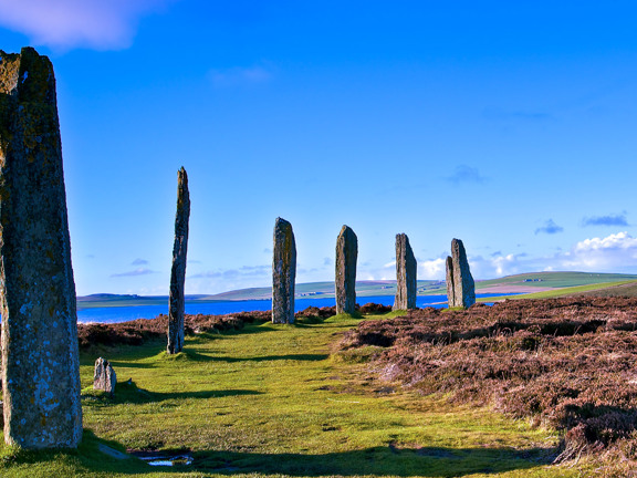 Standing stones in Orkney Scotland