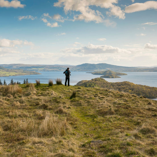 Hiker looking over Loch Lomond