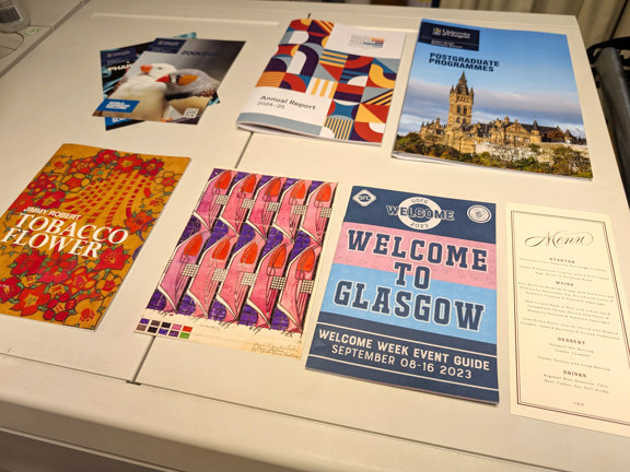 Example of different printing posters and brochures. 