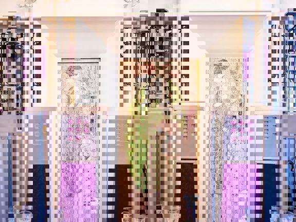 Margaret Macdonald Gesso panel in the Salon de Luxe 