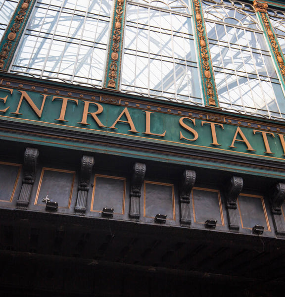 Ornate external sign reading Central Station