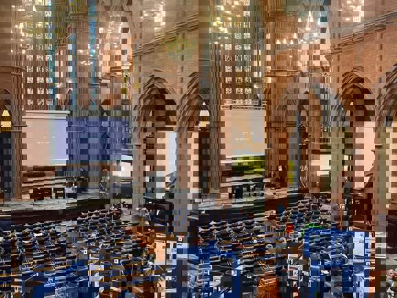 The Grand Hall at The Barony set up in an exhibition format. 