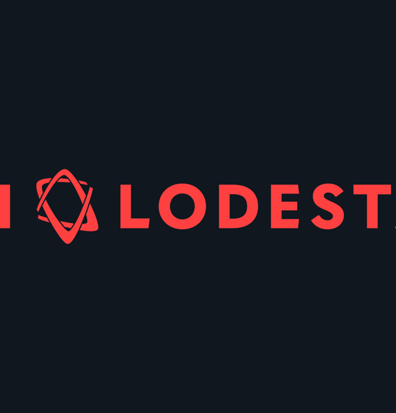 TFI Lodestar logo - red on black background